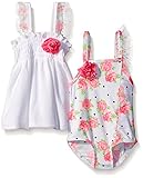 Baby Buns Baby Girls' SO Fancy Floral Terry Cover Up Swim Set Multi 3-6 Months [並行輸入品]