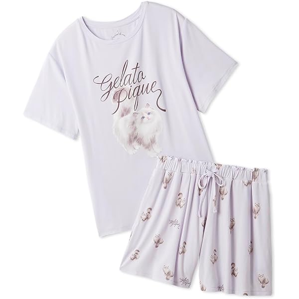 Amazon | 【EC限定】CAT柄ワンポイントTシャツ＆ショートパンツセット