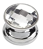 Atlas Homewares 3197 Crystal Collection .87-Inch Round Large Crystal Knob, Brushed Anodized Aluminum