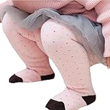 Plus Nao(プラスナオ) タイツ ベビー キッズ 子供用 インナー スパッツ ドット柄 靴下 ソックス シンプル 防寒 あったか カジュアル ５カラー 4-6才 白