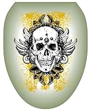 トイレTattoosスカルグランジ装飾アップリケfor Toilet Lid Elongated TT-1116-O 1