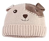 GEMVIE ベビーハット ニットハット 小犬造形 耳飾り 赤ちゃん 帽子 キッズ用 男の子 女の子 防寒 可愛い お出かけ 通園 L