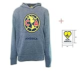 Club America Hoodieフード付きスウェットシャツジャケットグレーユースBoys Kids公式ライセンス&ステッカー