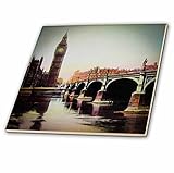 3drose Scenes from the Pastマジックランタン – ヴィンテージマジックランタンWestminster Bridge Big Benイギリスロンドン1910 – タイル 8-I