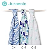 aden + anais (エイデンアンドアネイ) おくるみ 3枚セット 出産祝い WHITE LABEL C Jurassic [並行輸入品]