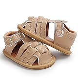Lutents ベビー 赤ちゃん 子供　サンダル　シューズ　歩行靴 真夏靴　出産祝いギフト　マジックテープ 滑り止め　可愛い おしゃれ (12cm（6-12月）, カーキ)
