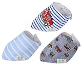 Genda 2Archer(JP)　 よだれかけ 二層　綿100％　ベビー　赤ちゃん　トライアングル　　３枚セット　カートン付き (バス)