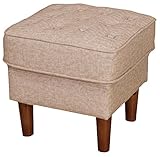 ソファ 幅120cm 【カジュアル コンパクト ソファ】 ファブリック PVC 素材 ラヴソファ 合成皮革 Sバネ ウレタン 2P スツール (クリーム, スツール)