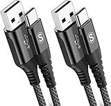 USB Type C ケーブル【1m+2m/2本セット】Sweguard USB-A & USB-C ケーブル【3.1A QC3.0対応 急速充電】 タイプc 充電ケーブルiPhone 16/iPhone 15 Pro MAX, iPad Pro,Samsung Galaxy S25/S24/S23/S22/S21/S20/S10/S9,Pixel,type-c機器と互換性があり (黒)