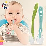 Baby Spoons, MDB Baby's Gum-Friendly First Stage Soft Tip Silicone Feeding Spoons for Babies - Great