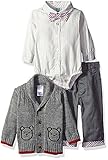 Little Lad Baby 3 Piece Sweater Cardigan Bodysuit Set Grey 3/6 Months [並行輸入品]