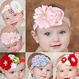 Domybestベビーヘアバンド フラワーヘアバンド 花 キッズ 子供 カチューシャ 髪飾り ヘアアクセサリー 女の子 新生児 赤ちゃん 出産祝い 内祝い お宮参り 誕生日 100日記念 こどもの日 