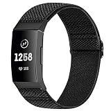 コンパチブル Fitbit Charge 4 / Fitbit Charge 3 / Charge 3 SE ナイロン弾性スポーツバンド交換用ストレッチバンド ストラップ
