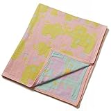 Breganwood Organics Muslin Baby Blanket (Pink with Yellow Elephants) by Breganwood Organics