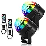 Zehui LED PARライトステージライトwith USB充電ケーブルRGB色リモートコントローラfor Club Showステージパーティー2 Packed USプラグ