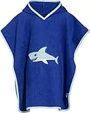 Playshoes Boys Shark Collection Cotton Hooded Bath Poncho (Small) by Playshoes