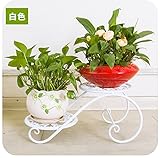 Chen ZhiShan 観葉植物 フラワー スタンド 花台 2層 プランター45cm(長) x 22cm(広い) x 20cm(高い) (ホワイト)