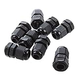 TOOGOO ( R ) 8 pcs pg7ブラックプラスチック防水コネクタケーブルグランド3 – 6.5 MM