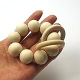 歯がため ジュエリー ママ授乳ブレスレット 木製 チュアブル ラトル 手作りブレスレット 赤ちゃんのおもちゃ?[BPAフリー][FDA認可済]木育 安全 無味 ウッドカラー