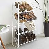 シューズラック スリム 省スペース 4段 靴 収納 おしゃれ ホワイト