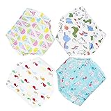 C-Princess ベビー トレーニングパンツ トレパン ショーツ ブリーフ 4枚組 6層構造 高吸収 通気性 オーガニックコットン キッズ 女の子 男の子 かわいい 80 A