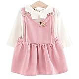 YY-Natuhi ベビー服 子供服 女の子 ワンピース ブラウン 二点セット サロペット キッズ スカート 新生児 ボディースーツ ベビー 長袖 赤ちゃん 入学式 出産祝い 七五三 綿 ドレス (9