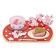 サンリオ 春カード ポップアップ お盆に桜と和菓子 P4315