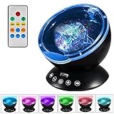RuoiリモートコントロールOcean WaveプロジェクトSleep Night Lights with組み込みAmbientオーディオ寝室リビングルーム装飾用ランプfor Kids /大人用 – 