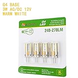 Weanas® 4x G4 Base 48 LED Light Bulb Lamp 3 Watt AC DC 12V/10-20V Warm White Undimmable Equivalent t