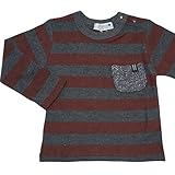 2016年 秋冬 un-deco アンデコ パイルボーダーニット ポケット 長袖Ｔシャツ ブラウン◇80cm