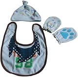 サンベビー ギフト3点セット 帽子 ミトン スタイ サックス 男の子