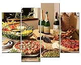 SmartWallArt – 4パネル壁アートペイントおいしいfood-01画像キャンバスのStretched by木製frames-for Living Room Decorまたはギフトとして 06