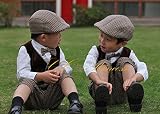 80 帽子 S ハンチング帽子・サスペンダー付き 子供ニッカボッカ・6点セット ( BY-029) 男の子　キッズ 子供 ボーイズ シャツ 蝶ネクタイ ハーフパンツ 半ズボン ニッカポッカ　子供スーツ