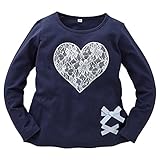 西松屋 [EFD] BIGレースハート裾リボン長袖Tシャツ 【110cm・120cm・130cm・140cm】　130　ネイビー