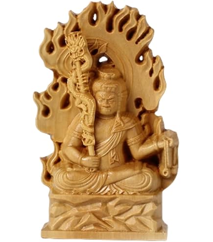 Amazon｜木彫り仏像 不動明王 天然 崖柏木 ペンダント ミニ 携帯