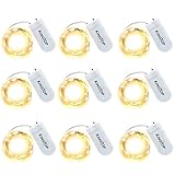 LEDイルミネーションライト 9個同梱 2メートル 20球 電池式 クリスマスLED電飾 防水ストリングライト 銀線ガーデンライト 結婚式 パーティー 庭などに最適 (9セット)