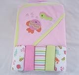 Cutie Pie Fish & Seahorse Hooded Towel & 5 Washcloths by Cutie Pie Baby
