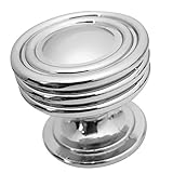 Polished Chrome Cabinet Knob By Southern Hills, Round Cabinet Knobs, 1 1/4 Inch Diameter, Pack of 5 