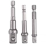 Qiilu ソケットビット　アダプタセット　六角シャンク　3ピン　1/4 \"3/8\" 1/2 \"インパクトドライバ/ドリルパワー