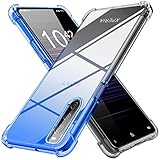Xperia 10 IV 用 ケース クリア 薄型 グラデーション色 ケース SO-52C SOG07 用 ケース 軽量 tpu 耐衝撃 スマホケース 透明 米軍MIL規格取得 おしゃれ 黄変防止防塵一体型 人気 ソニー エクスペリア 10 IV 用 携帯カバー ブルーブラック MD-SXJB-31-07