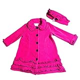Bonnie Jean女の子ベビーフリル付きフリースコートと帽子セット、Fuschia カラー: ピンク