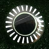 Jimeng　2個同梱　埋め込み式＆壁掛け式　2WAY　ソーラー　LED　スポットライト　防水対応　ガーデンライト　玄関先　屋外照明　太陽光充電　ホワイト