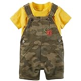 カーターズ carter's 男の子用迷彩クマさんワッペン付きショートオールお出かけ用上下2点セット(18months(78-83cm)) [並行輸入品]