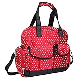 Lovoski ナイロン　多機能　大容量　防水　旅行　お出かけ　おむつ袋　ショルダーバッグ　マザーズバッグ　ポッケト　全3色 - ローズ