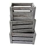 深いビンテージ木製クレート3セット