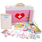 Kingstar おままごと お医者さん ごっこ 木箱入り お医者さんごっこセット 木製 しんさつ おいしゃさんセット メディカル びょういん きゅうきゅう お医者さんごっこ ドクター プレイングゲー
