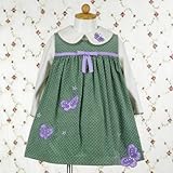 Rare Editions 18ヵ月 (ﾚｱｴﾃﾞｨｼｮﾝｽﾞ） パープルバタフライ コーデュロイワンピースセット（セージ）(18M 85cm) [Baby Product]