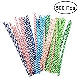 Healifty ツイストネクタイ　ドットパターン　キャンディーズ　ペストリー　カップケーキバッグ　ネクタイ　金属　カラフル　メタリックツイストネクタイ　500本（ランダムカラー）