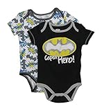 Batman Caped Hero 。ベビー2パックボディースーツセット0 – 9ヶ月