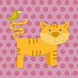 Green Leaf Art Cat III Canvas Art, Small [並行輸入品]